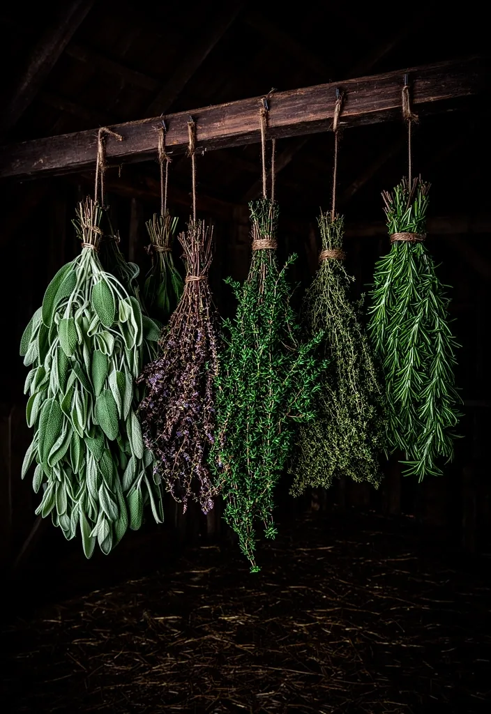 Drying herbs